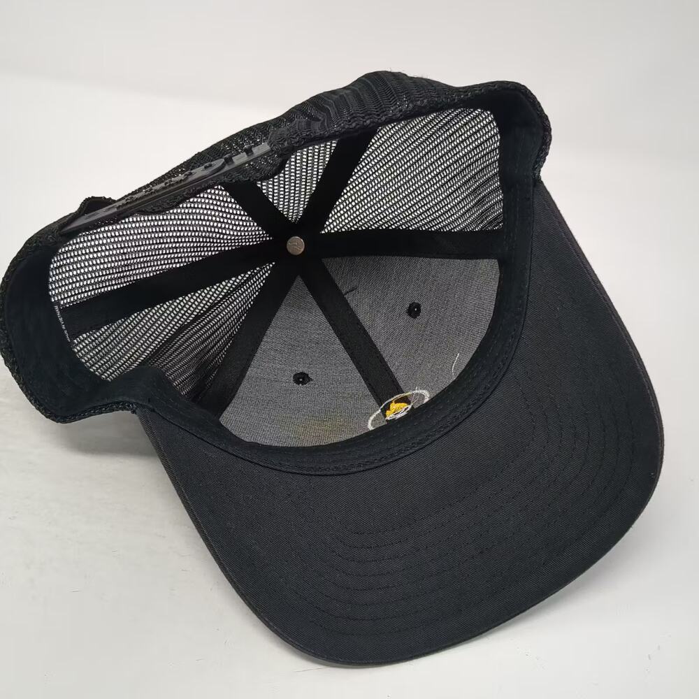 Richardson Trucker Hat Black White Snapback OS Embroidered Mesh 112 Adjustable - Picture 7 of 10